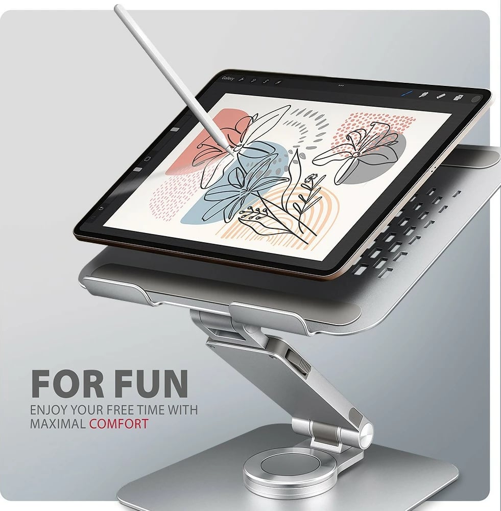 Mbajtës laptopi AXAGON STND-LR, alumini, rrotullues 360°, i rregullueshëm, Silver