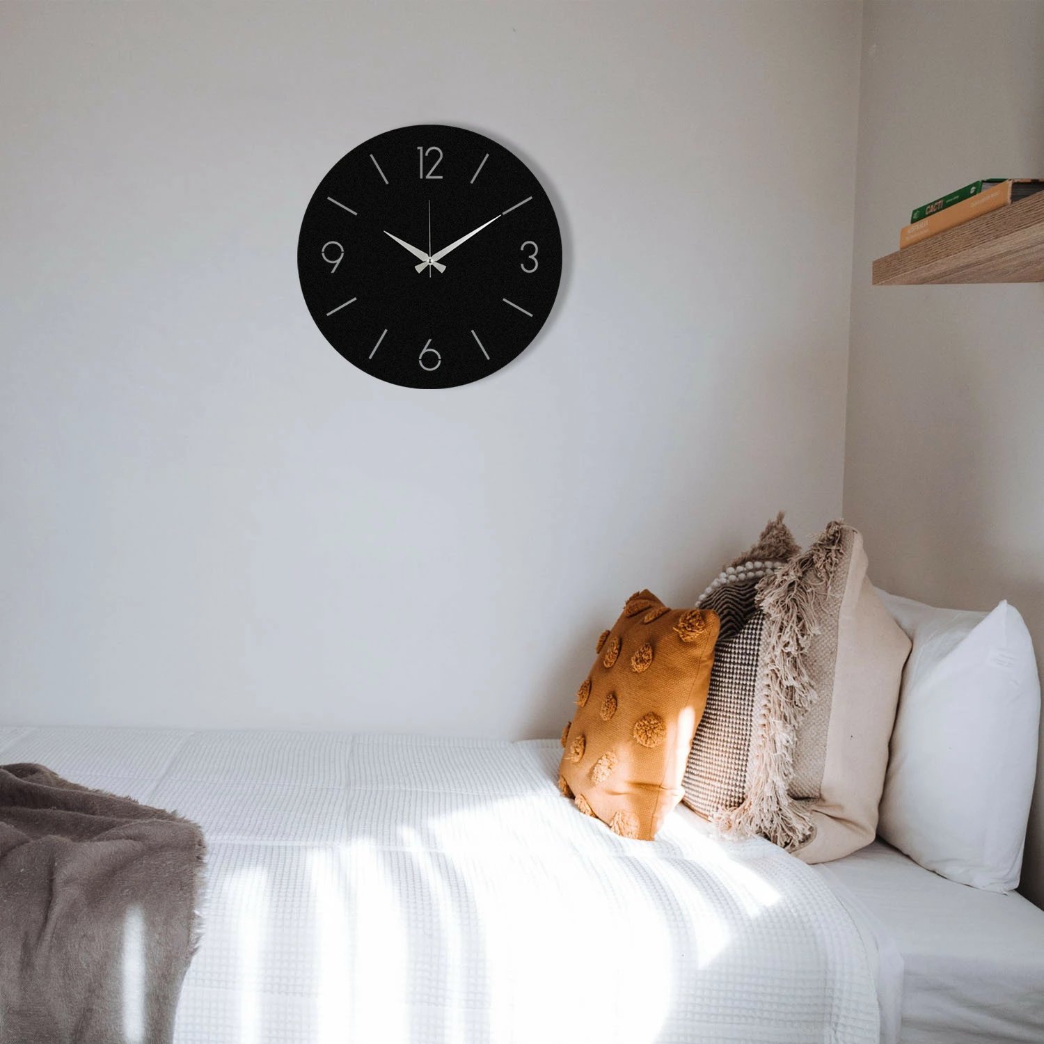 Orë muri dekorative metalike Wallity, Trevwela, e zezë, 48x48cm