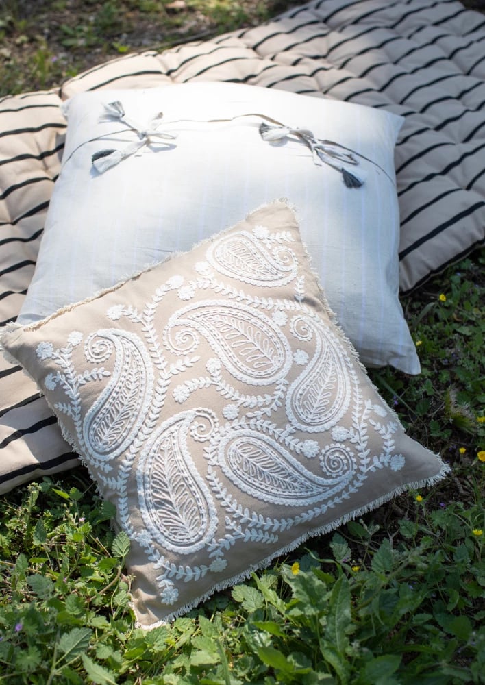 Jastëk dekorativ Ammos 5, pambuk, bezhë, 60x60cm