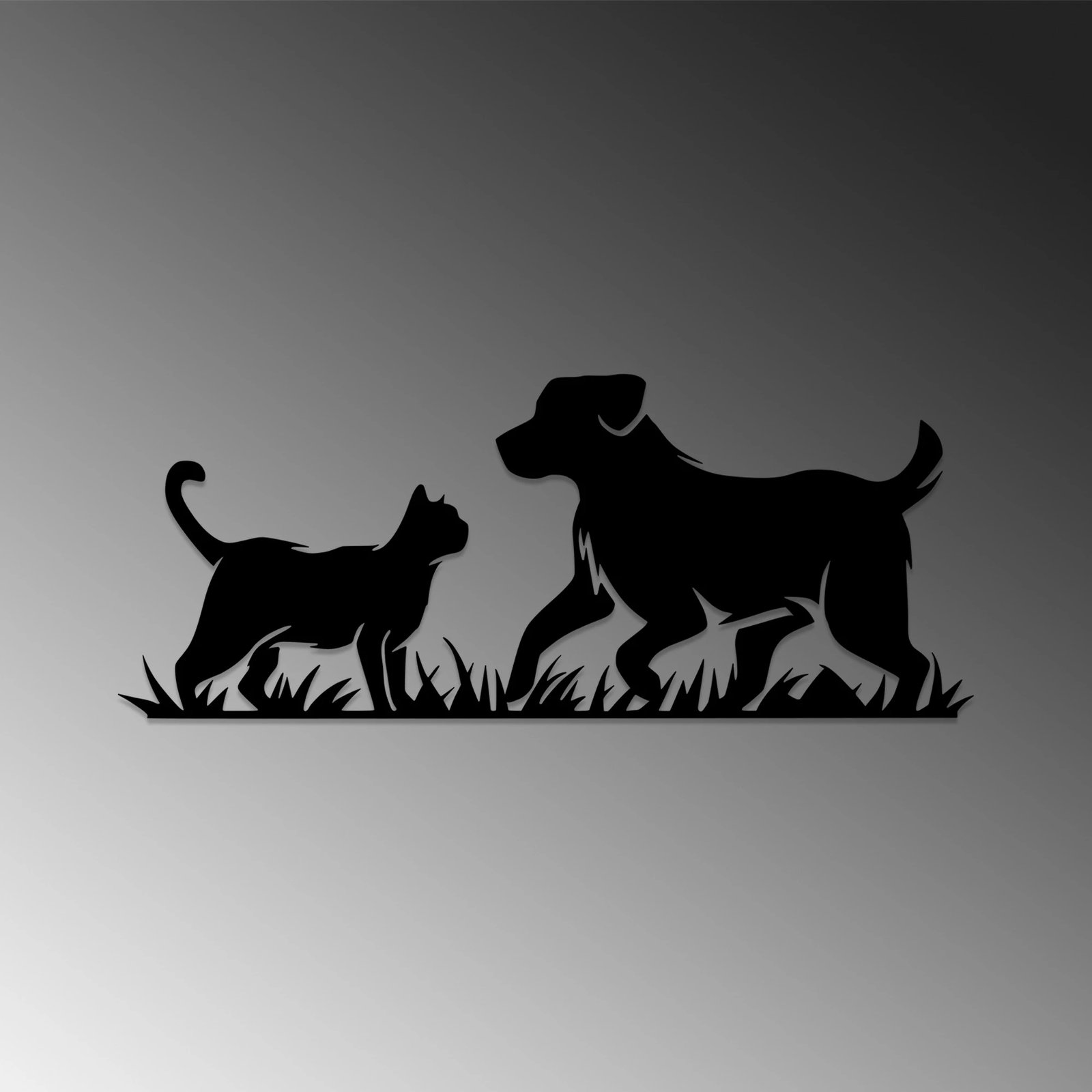 Aksesor dekorativ muri prej metali, Wallity, Best Friends, ngjyrë e zezë, 27x70cm