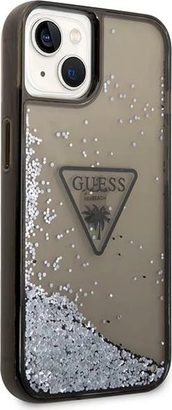 Mbështjellës Guess GUHCP14MLFCTPK për iPhone 14 Plus 6.7", Liquid Glitter Palm, i zi