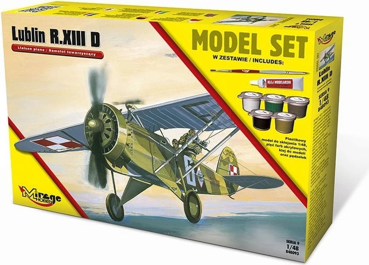Set model aeroplani Mirage Lublin R.XIII D, 1:48, me ngjyra dhe aksesorë Set model aeroplani Mirage Lublin R.XIII D, 1:48, me ngjyra dhe aksesorë