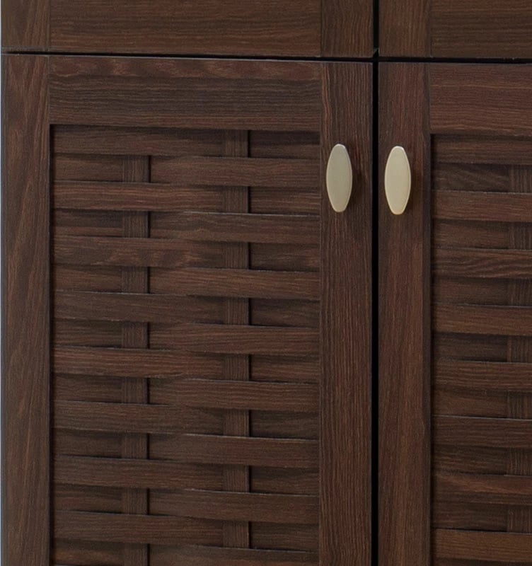 Dollap për këpucë MANTAM, 4 dyer, 24 palë, ngjyrë arre, 78x40x170.5cm