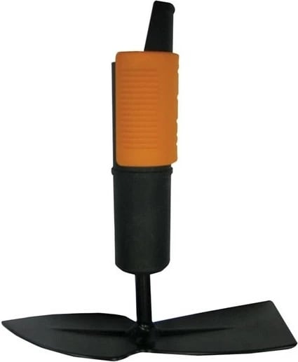 Mjet kopshtarie Fiskars Doppelhacke QuikFit spitz, çelik inoks, trapez, zi/portokalli