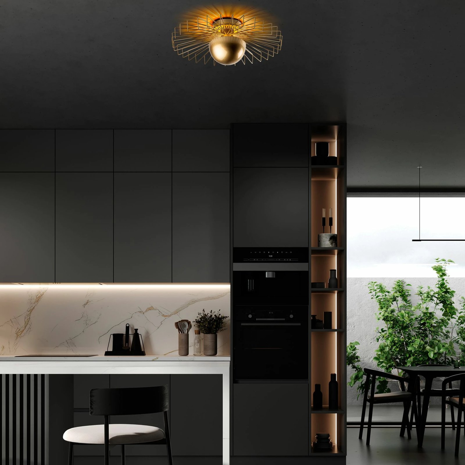 Llambë tavani Opviq Kaya, ngjyrë ari, 60x60x24 cm