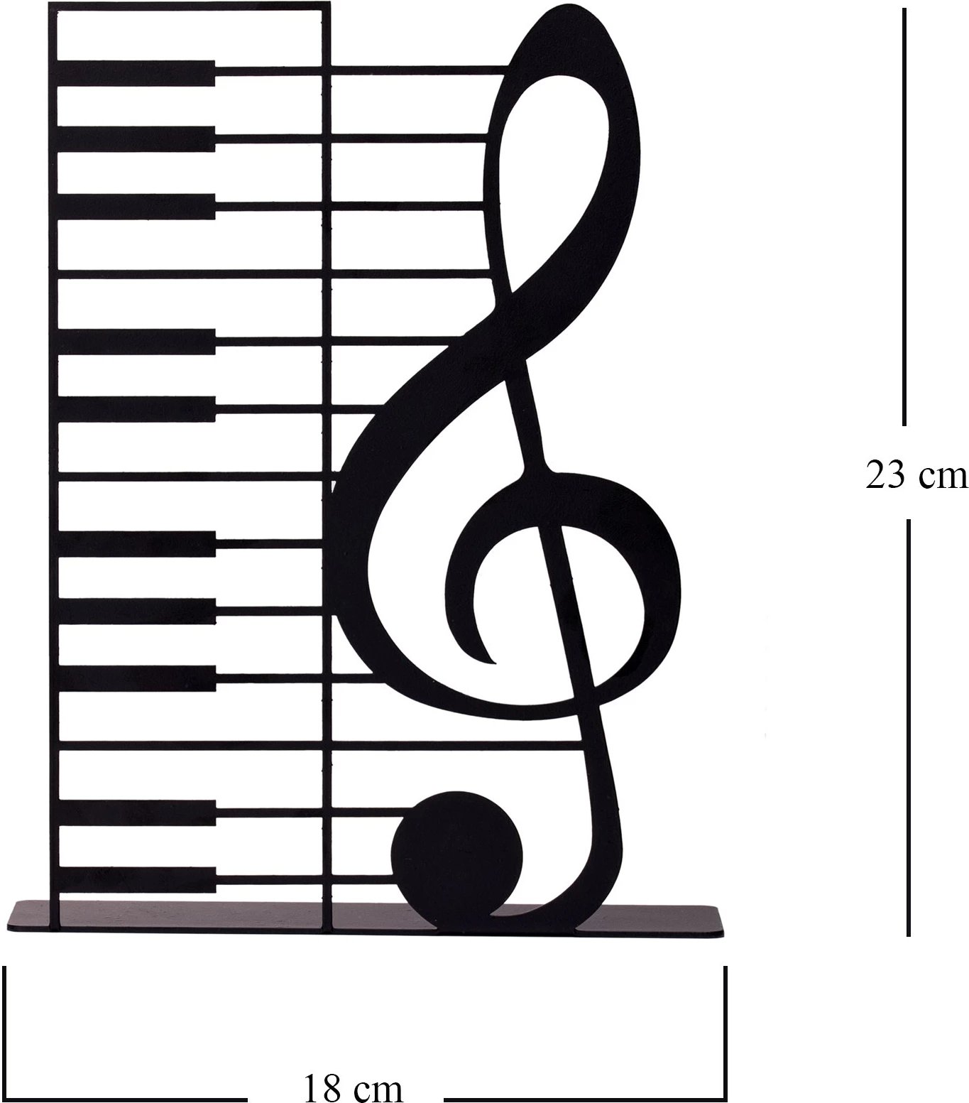Objekt dekorativ prej metali, dizajn Aberto, nota çelës i majtë, ngjyrë e zezë