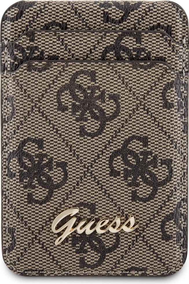 Mbështjellës Guess GUWMSHG4SHW me slot kartelash dhe MagSafe, 4G Classic Logo, Kafe