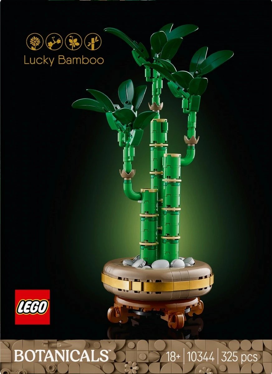 Set ndërtimi LEGO Botanical Collection Dracaena Sanderiana 10344, 325 pjesë, dekorim bambu, e gjelbër