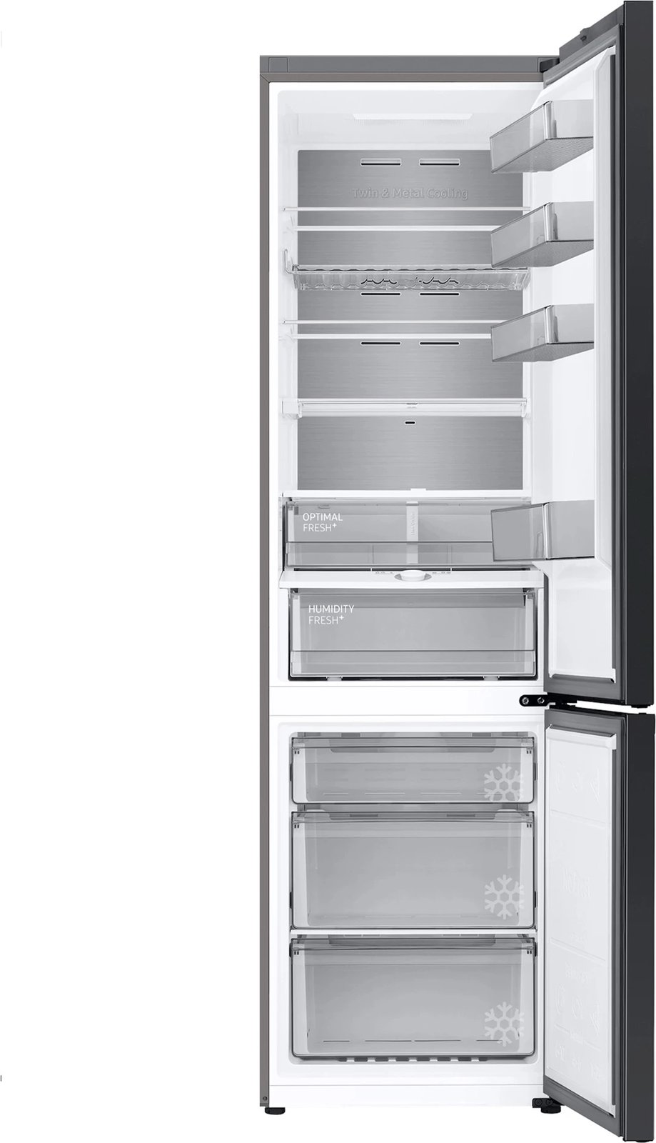 Frigorifer kombinë, Samsung RB38C7B6CB1/EF, 340 L, No Frost, Metal Cooling, BESPOKE, e zezë