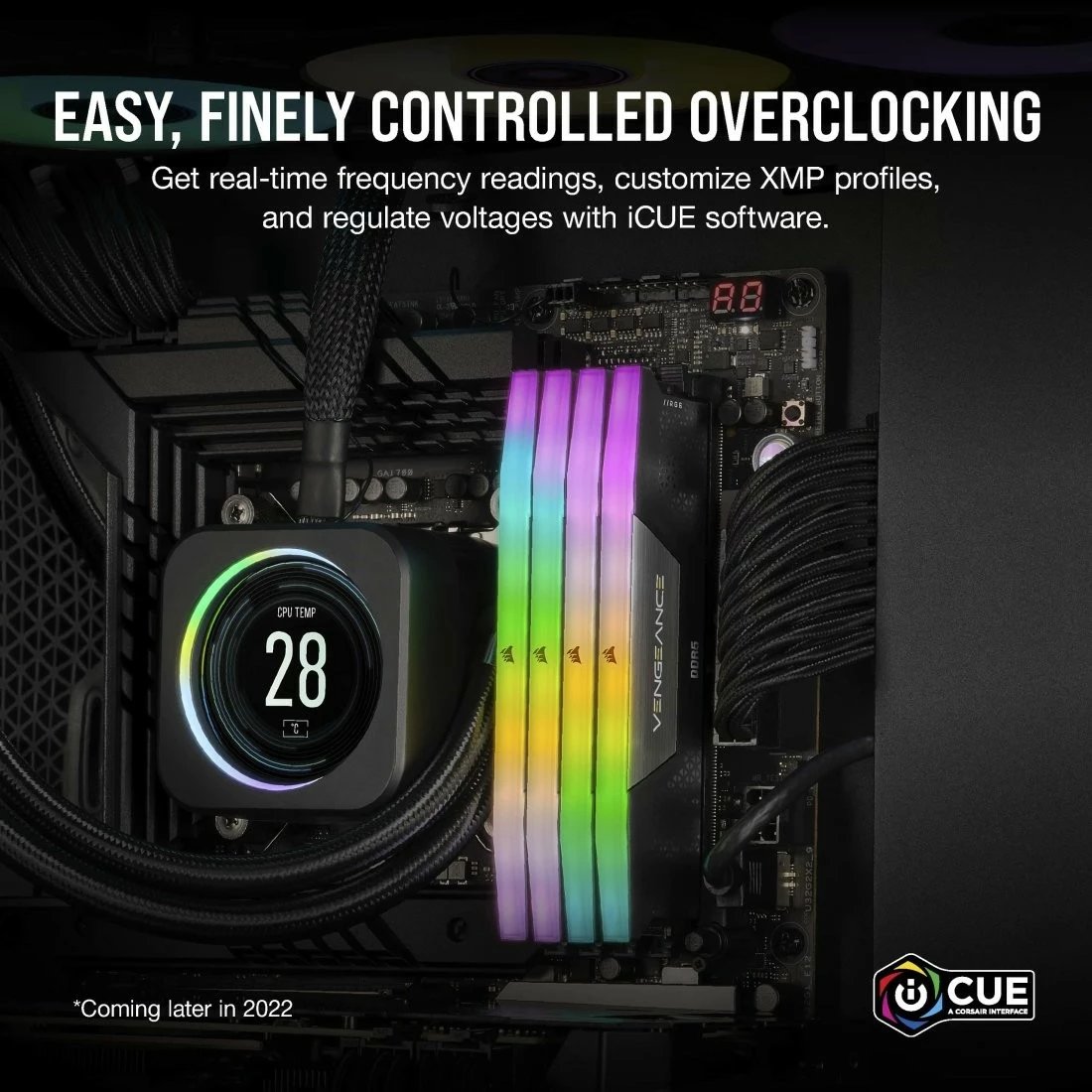 RAM Memorje Corsair Vengeance RGB DDR5, 64GB (2x32GB), 6400MHz, CL32, Set