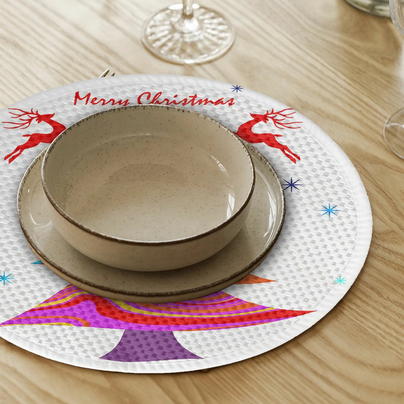 Set 4 copë mbrojtëse tavoline Hermia Concept, shumëngjyrëshe, 37cm, 3730Supla