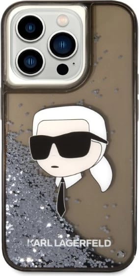 Mbështjellës Karl Lagerfeld KLHCP14LLNKHCK për iPhone 14 Pro 6.1", Glitter, i zi