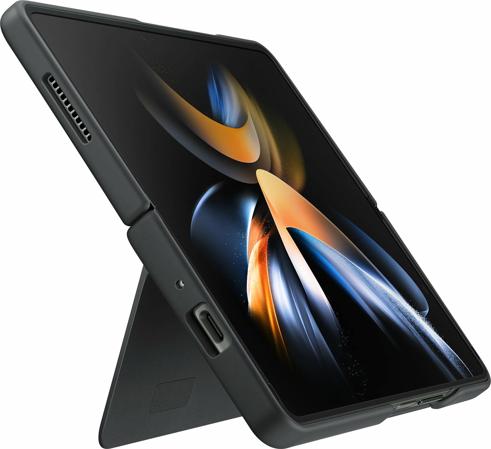Mbështjellës për Samsung Galaxy Z Fold4 me këmbë, e zezë