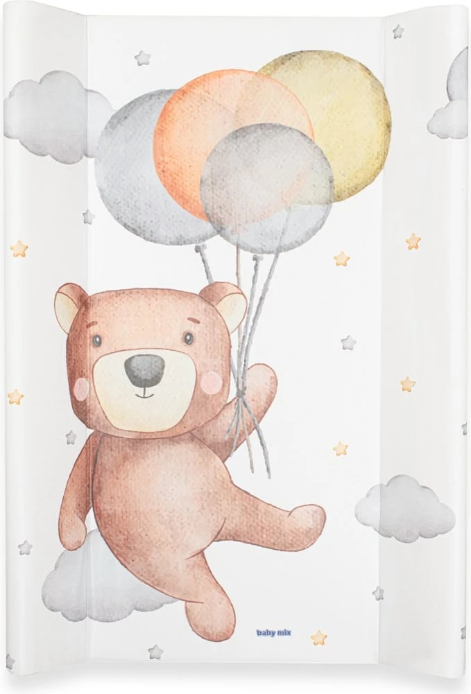 Jastëk ndërrimi me bazë të fortë, Baby Mix Bear, 47x70 cm, rozë