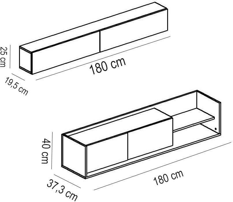 Komodë TV Hanah Home, Kale, ngjyrë e bardhë dhe teak