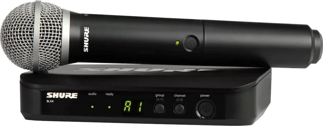 Mikrofon wireless Shure BLX24E/PG58-H8E, për performanca, i zi
