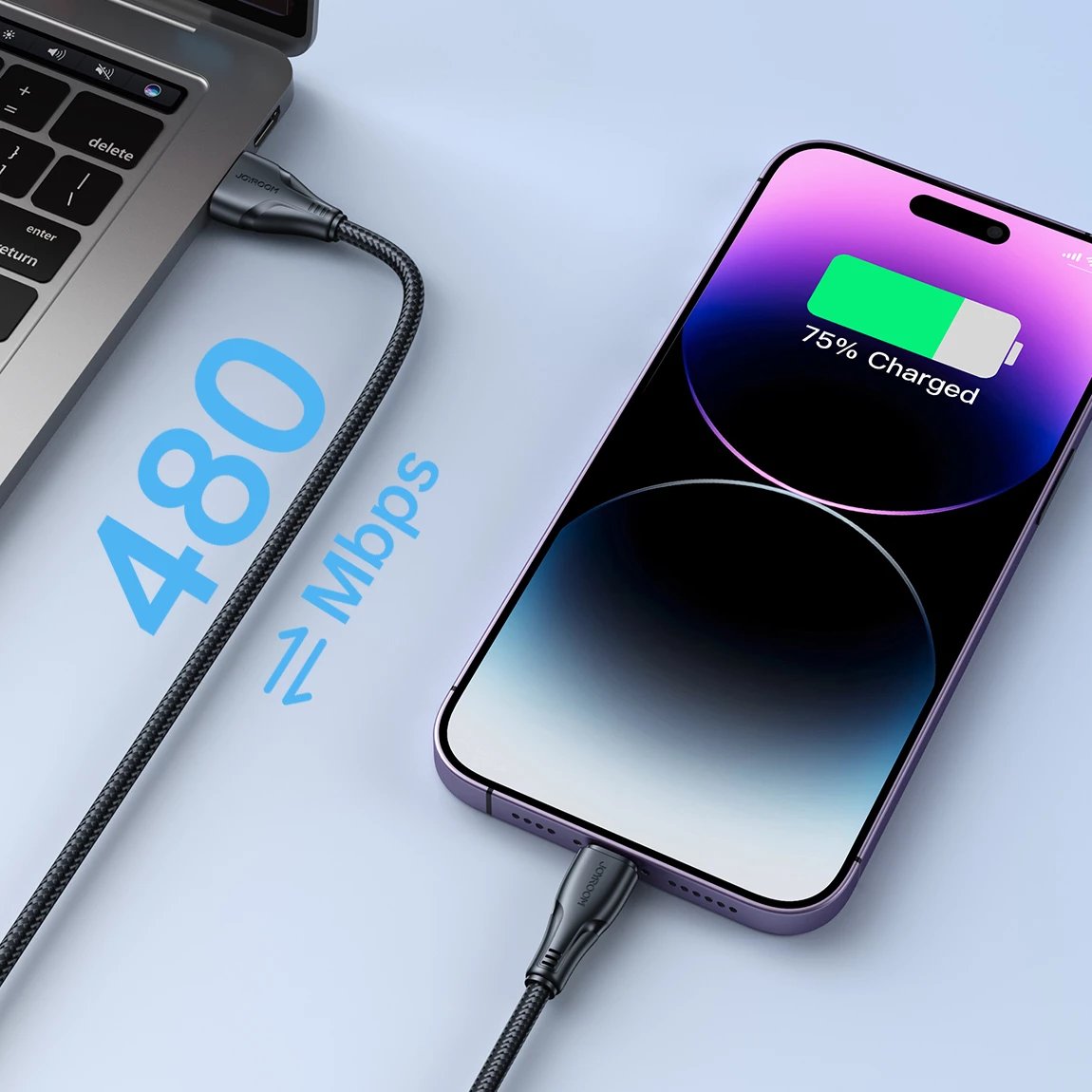 Kabllo Joyroom Surpass Series A11, USB-A në Lightning, 2m, 2.4A, e zezë