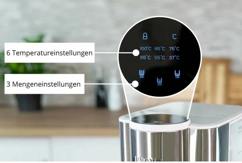 Dispenser uji të nxehtë, UNOLD Ava 18610, 390x300x200 mm, argjendtë/bardhë