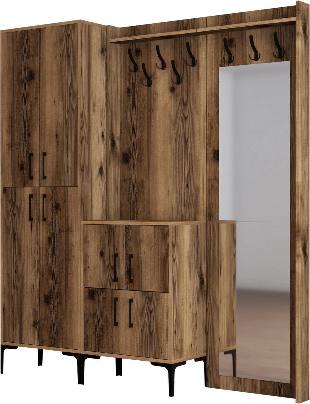 Stendë korridori industriale, ngjyrë arre, Skye Decor Berlin ABC