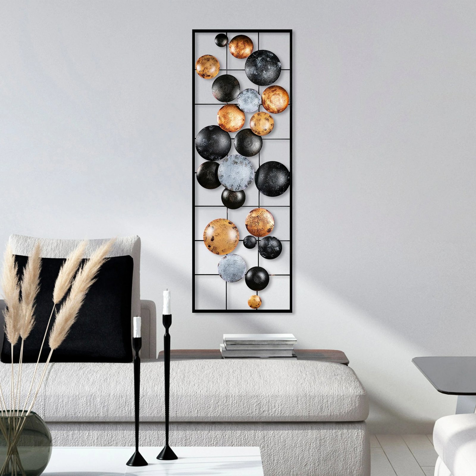 Aksesor dekorativ metalik për mur Wallity, Camber - 1