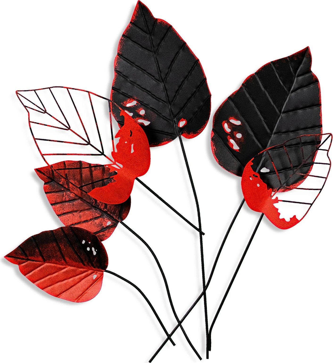 Aksesor dekorativ metalik për mur, Wallity Feuille 1, shumëngjyrësh, 73x76x4cm