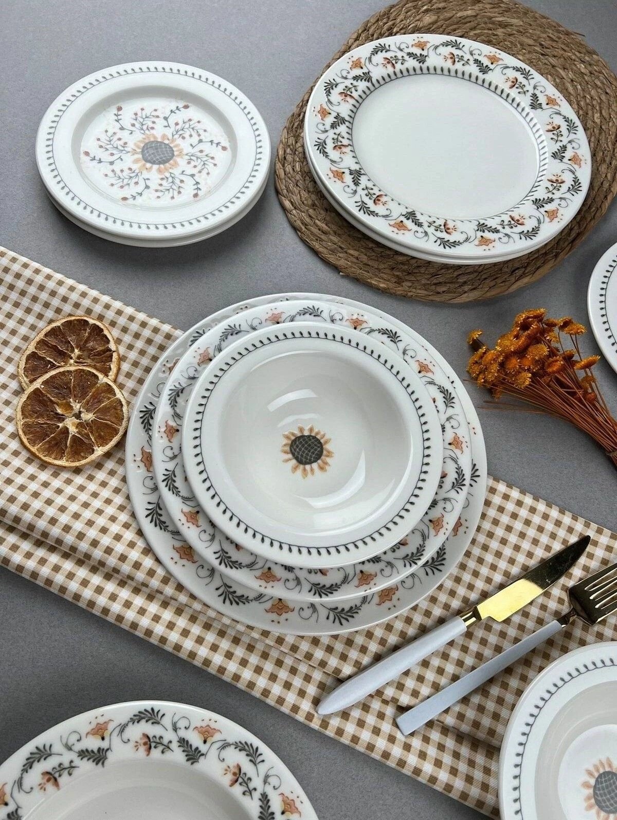 Set enësh për drekë (24 copë), Hermia Concept, Sunflower 24