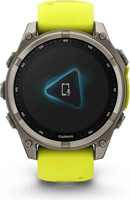 Smartwatch Garmin fenix 8, 47 mm, 32 GB, Titanium, rrip silikoni, e verdhë