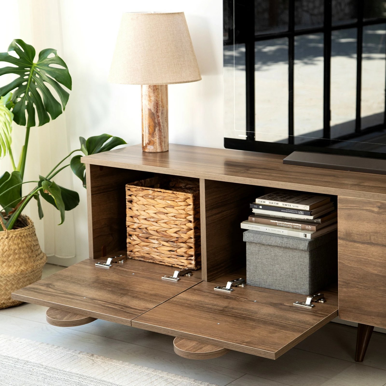 Komodë TV Hanah Home, New Line, ngjyrë arre, v2