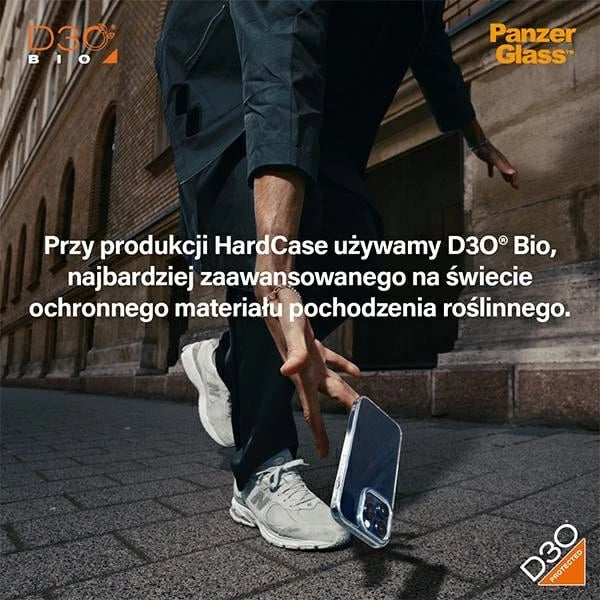 Mbështjellës PanzerGlass HardCase me D3O për iPhone 15/14/13, Transparent