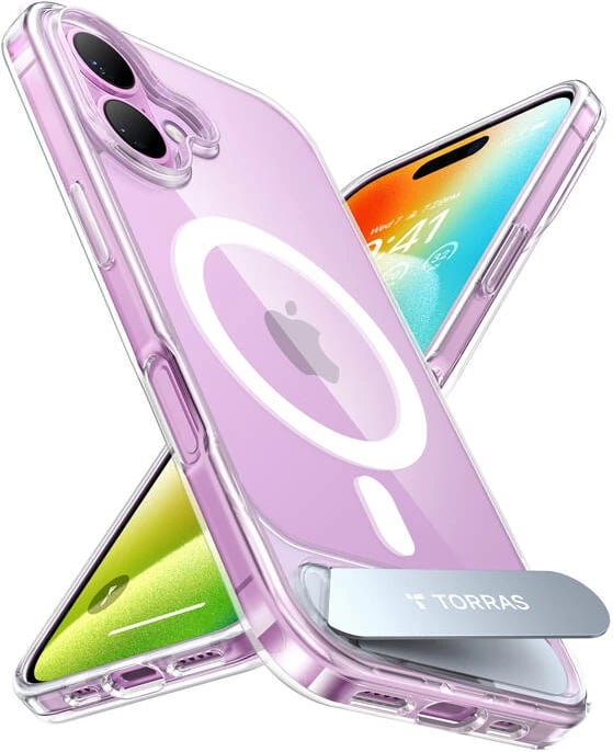 Mbështjellës Torras Pstand për iPhone 16, transparent