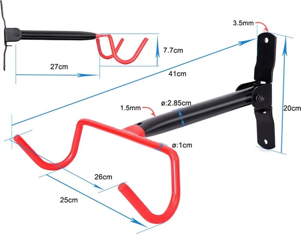 Mbajtëse biçiklete Maclean, 30kg, i zi