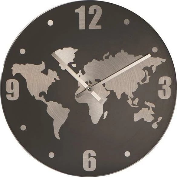 Orë muri MACMA 22276, Alumini, Ø30x2.7cm, Gri