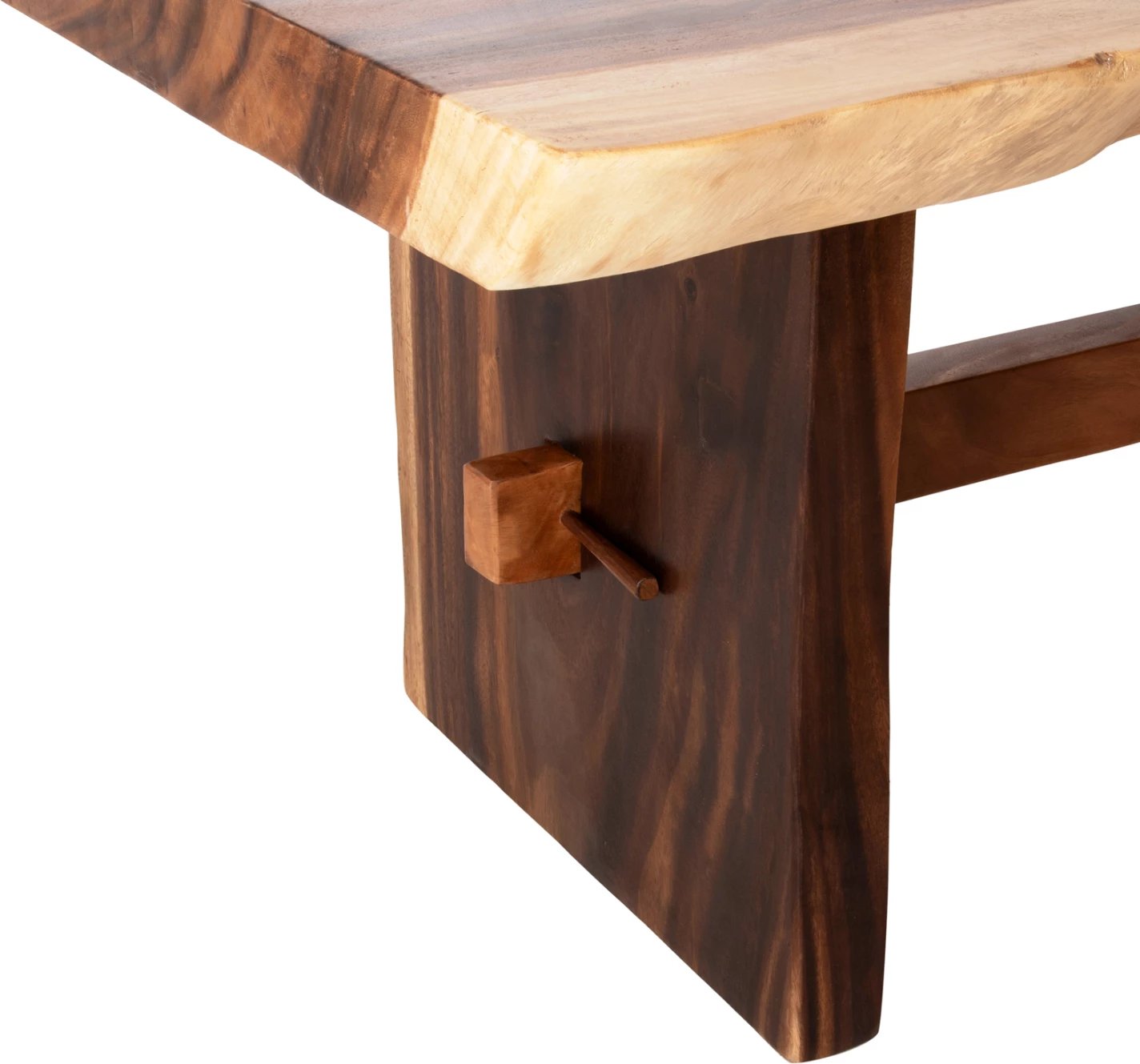 Tavolinë ngrënie ULYSES FH9888 dru suar i ngurtë natyral-9cm trashësi 160x90x78Hcm