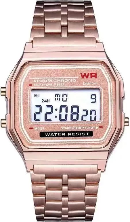 Orë dore F91W për te dy gjinitë, rose gold