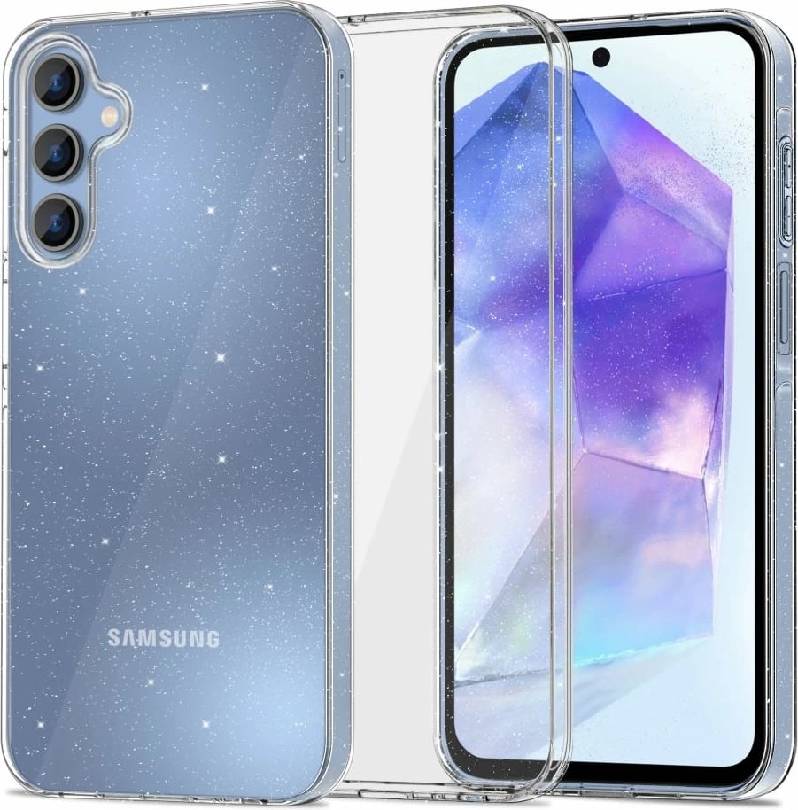 Mbështjellës Tech-Protect FlexAir për Samsung Galaxy A55 5G, Transparent-Glitter