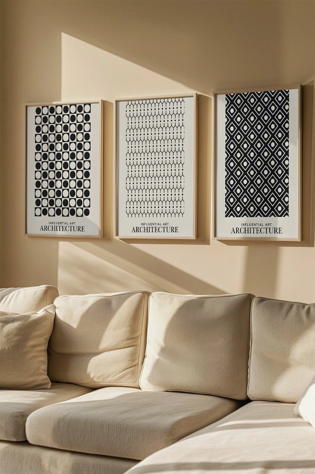 Set pikturash dekorative me kornizë, 3 copë, Wallity, Artvmodel35-Ahsap