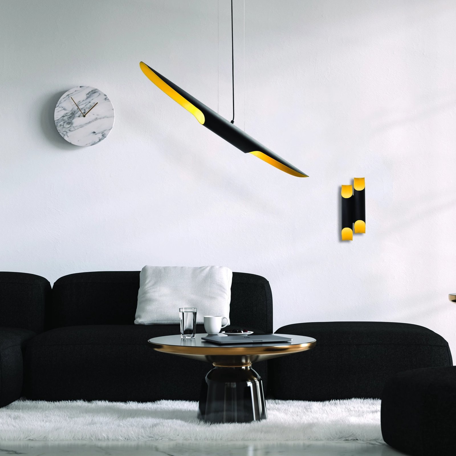 Llambë tavani Opviq, Efsun - 581-S, ngjyrë e zezë, lartësi e rregullueshme