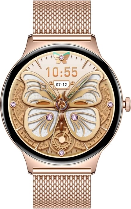 Smartwatch Colmi V89 1.43" AMOLED, thirrje BT, 100+ sporte, IP67, rrip çelik inox, ari