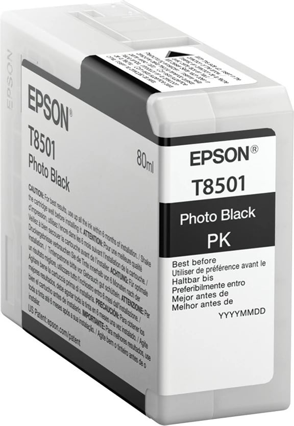Toner Epson T8501 Photo Black, 80ml, pigment, për SureColor SC-P800