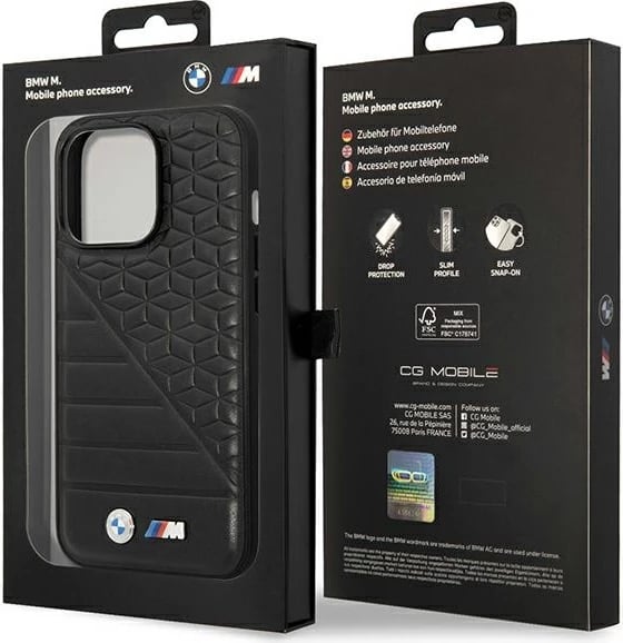 Mbështjellës BMW Bi Pattern për iPhone 14 Pro 6.1", i zi