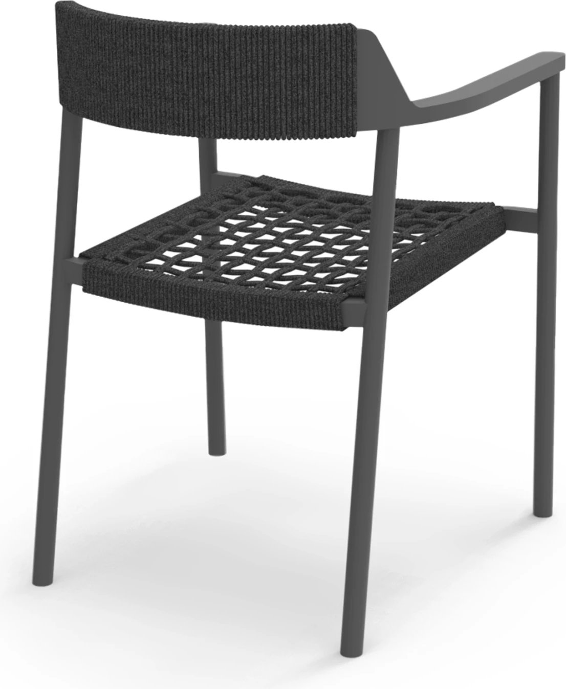 Karrige ngrënieje për jashtë, alumini, litar P.E., ngjyrë gri e errët, HELIA CD6200.01, 57x56.5x76.5cm