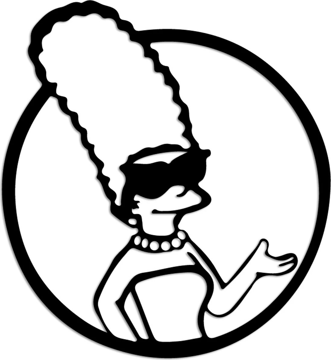 Aksesor dekorativ metalik për mur, Wallity Sımpson 2, ngjyrë e zezë, 33x33cm