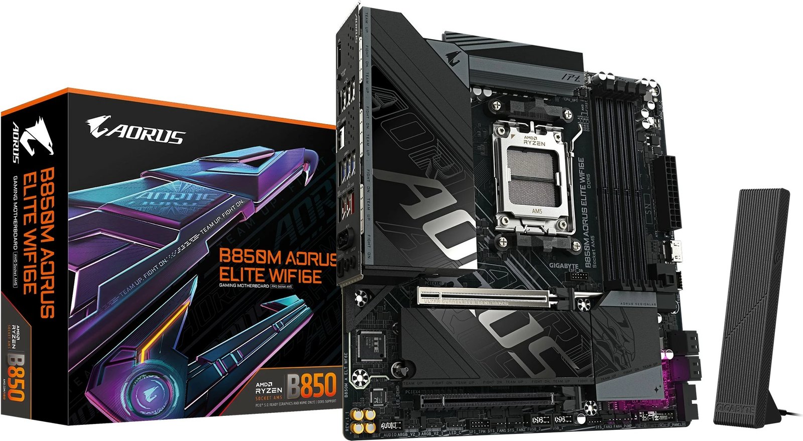 Pllakë amë Gigabyte GA-B850M A ELT WF6E, Socket AM5, WiFi, PCIe 5.0, e zezë