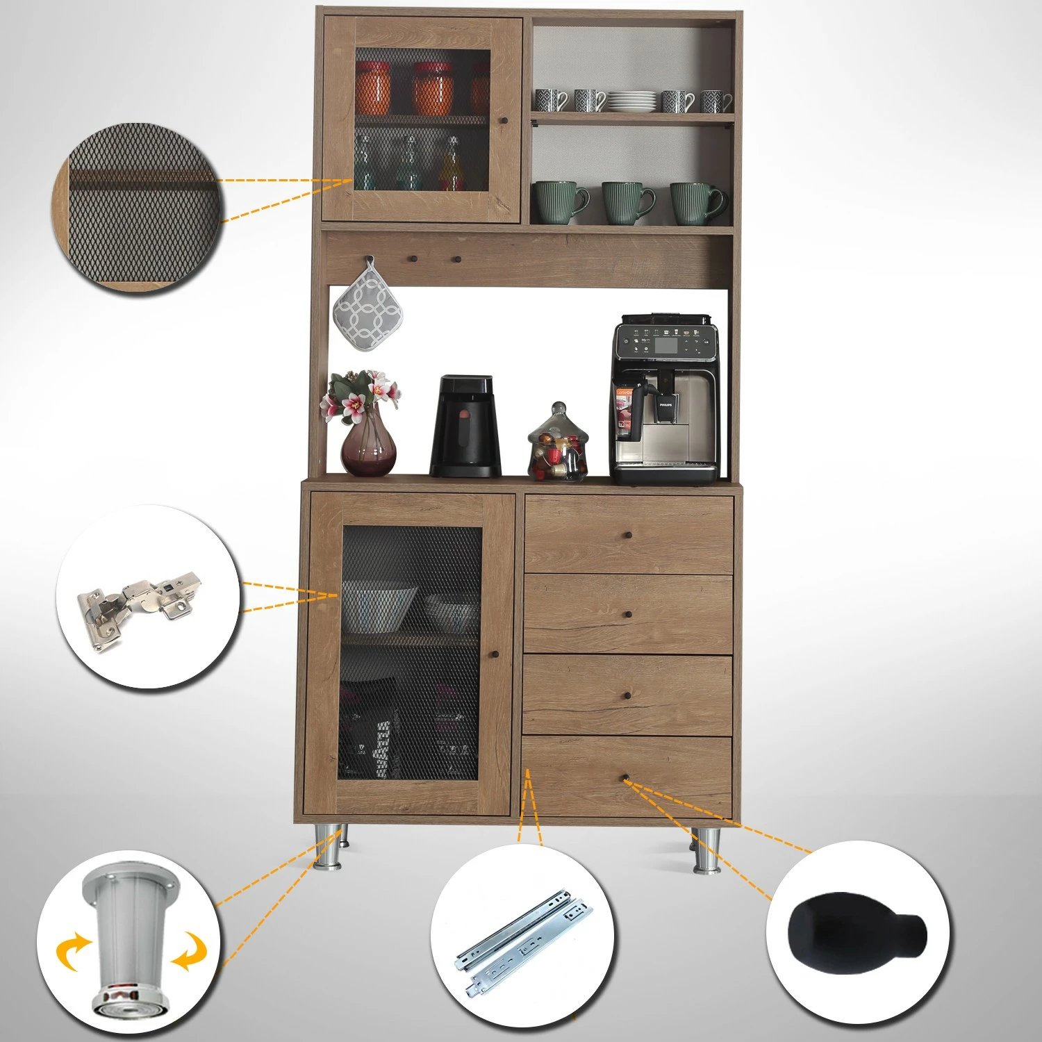 Dollap multifunksional, ngjyrë lisi kaukazian, Grano 96