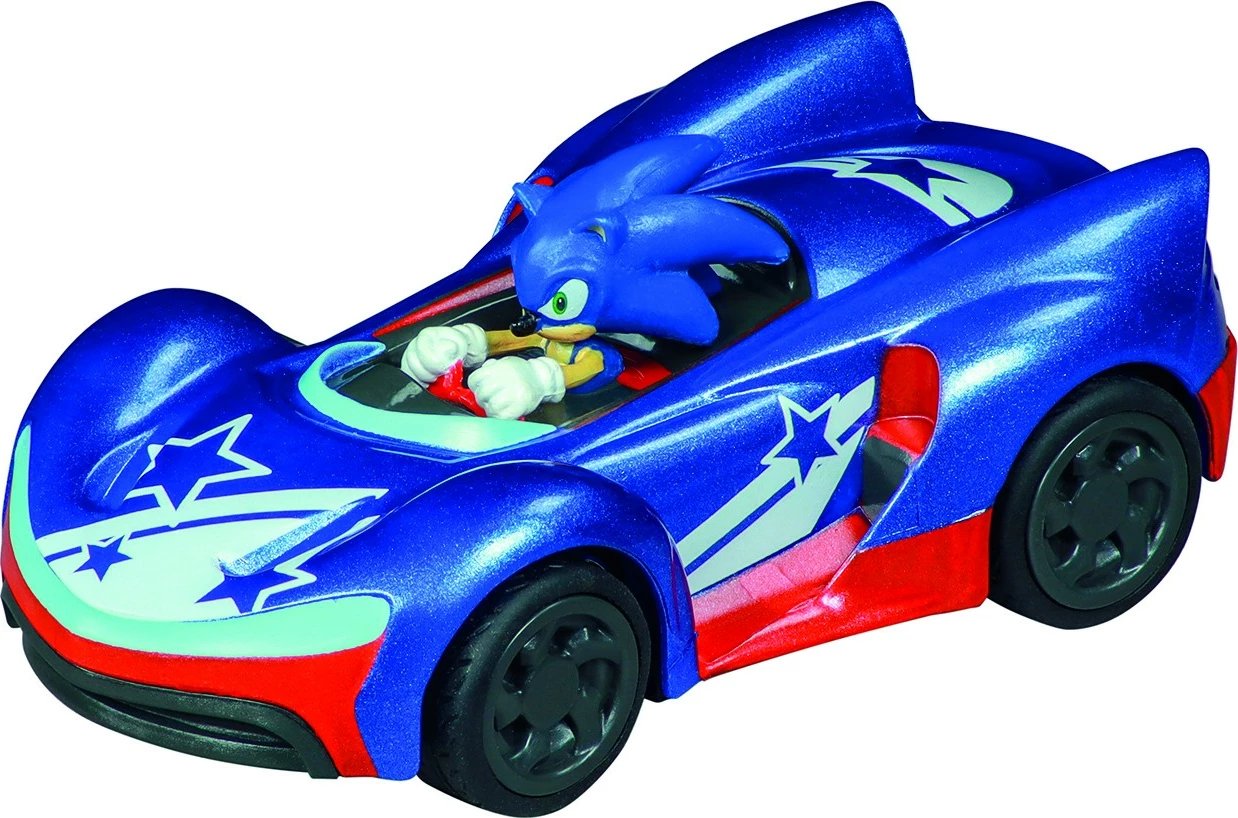 Makine lodër Carrera Pull & Speed Sonic the Hedgehog, 1:43, plastike, Blu/Kuqe/Zi