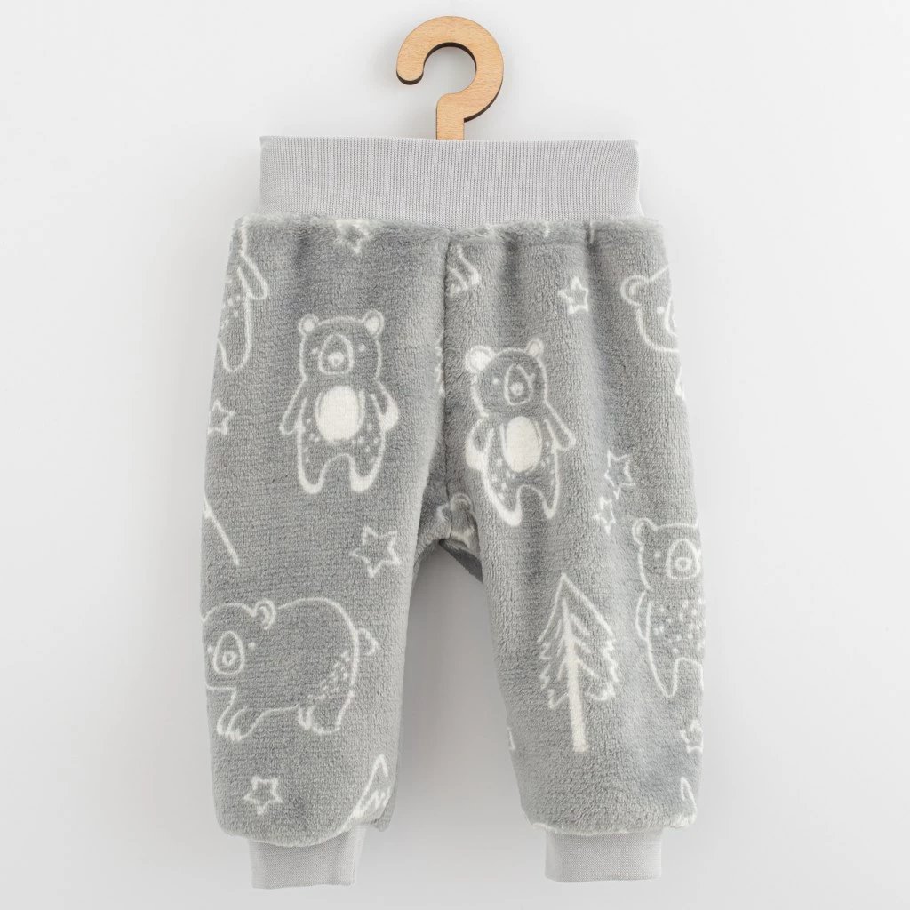 pantallona treningu bebe NEW BABY Winter times, Wellsoft 100% poliester, madhësi 56 (0-3m), gri