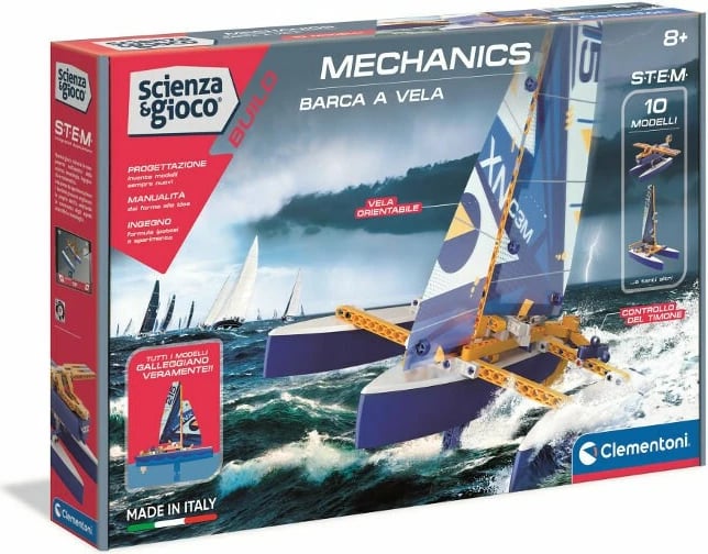 Set ndërtimi edukativ Clementoni Mechanics Barca a Vela, 50698, shumëngjyrësh