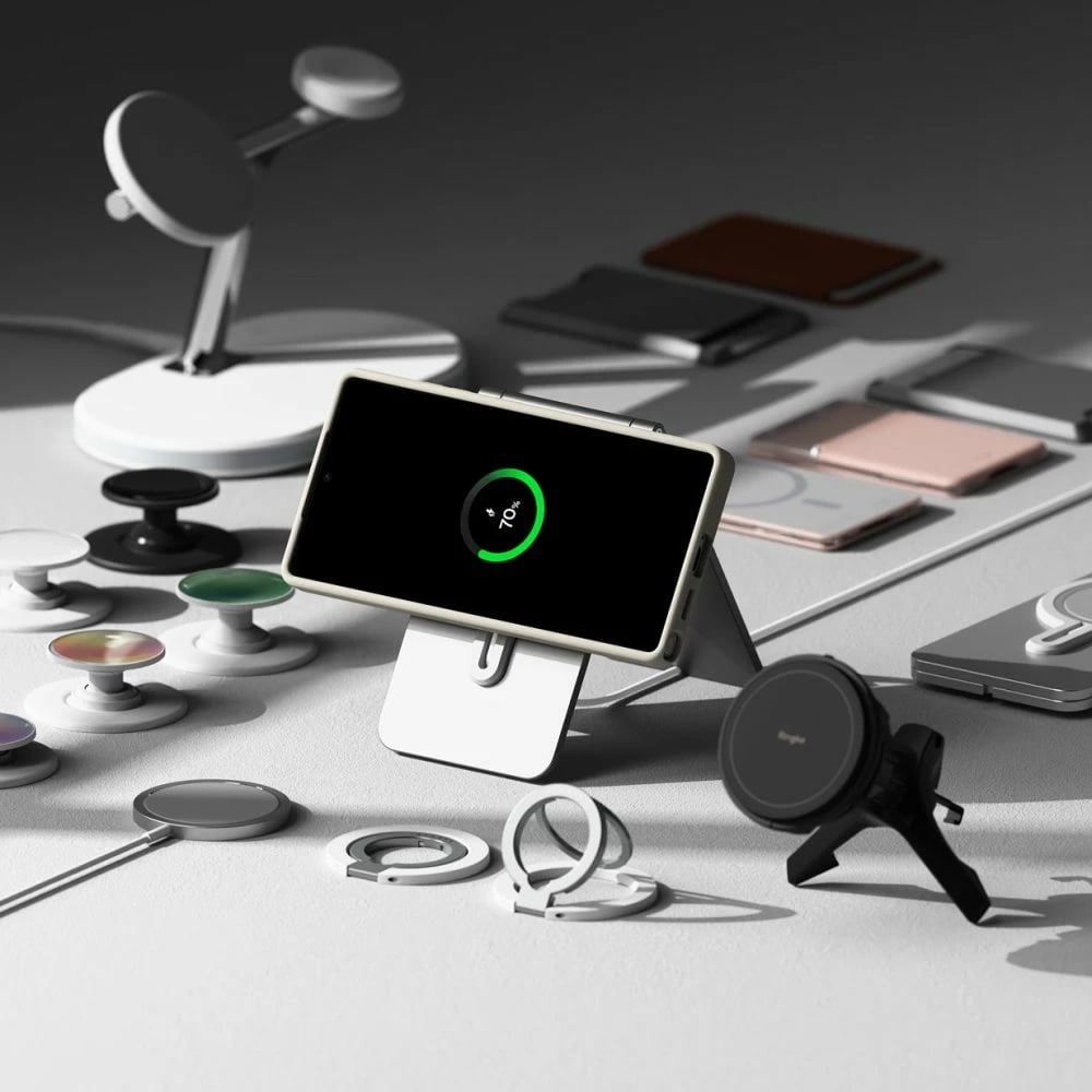 Mbështjellës Ringke Silicone MagSafe për Samsung Galaxy S25 Ultra, Bezhë