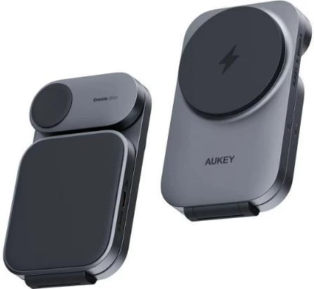 Stacion karikimi wireless 3-në-1 AUKEY LC-MC312 MagFusion Z Qi2, i palosshëm, i zi
