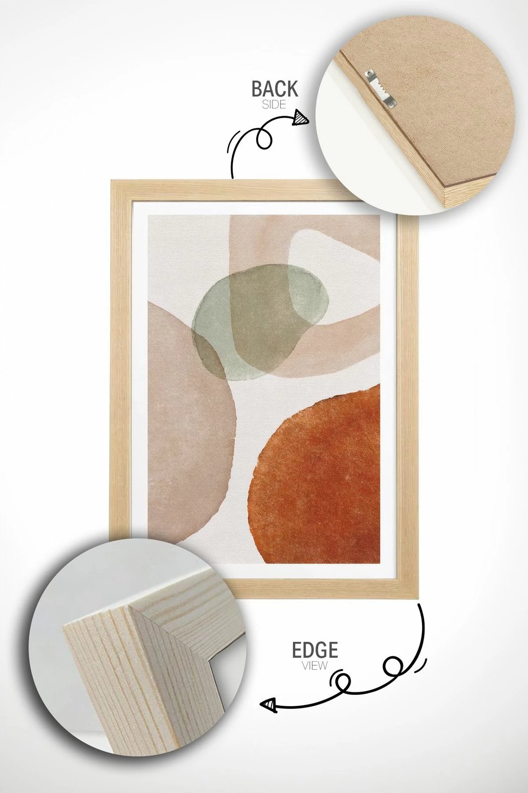 Pikturë dekorative me kornizë (2 copë), Wallity, Ersy2Lımodel21-Ahsap